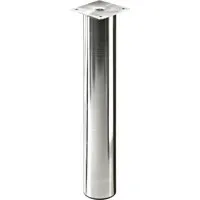 Hettich Tischbein Ø 60 mm x 400 - 700 mm - Höhenverstellbares Edelstahl-Tischbein für Möbel, belastbar bis 50 kg und mit Montageplatte, ideal für individuelle Tischhöhen.