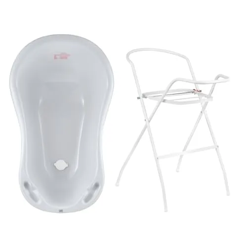 Hylat Babybadewanne mit Gestell - TÜV Rheinland zertifiziert, grau - Die Hylat Babybadewanne mit Gestell bietet sicheren Komfort für Ihr Baby in den ersten 12 Monaten. Ergonomisches Design und praktische Ablageflächen machen das Baden zum entspannten Erlebnis für Eltern und Kind.