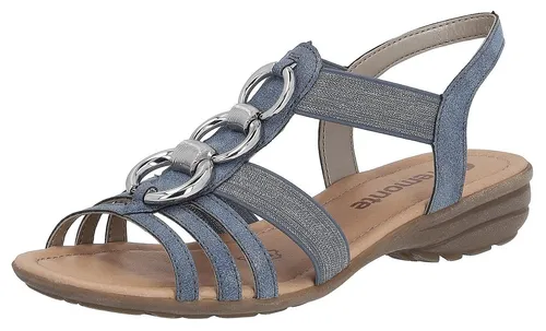 Remonte Damen R3605 Sandale, Adria - Bequeme Wanderschuhe für den Sommer - Wanderschuhe aus robustem Lederimitat mit elastischem Gummizug für optimalen Halt und gepolsterter, atmungsaktiver Decksohle - ideal für lange Spaziergänge.