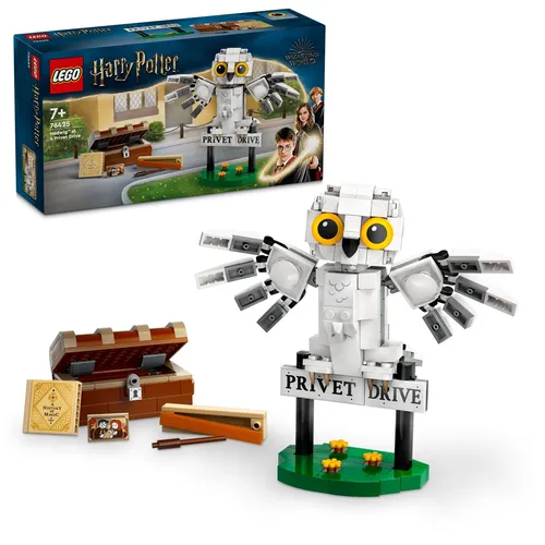 LEGO Harry Potter Hedwig im Ligusterweg 4 (76425) - Baubare Eule mit beweglichen Teilen, kreatives Spielzeug für Kinder ab 7 Jahren und ideal für Harry Potter Fans