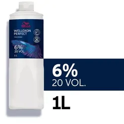 Wella Professionals Welloxon Perfect 6% 1000ml – Entwickler für brillante Farbergebnisse - Professionelle Coloration – Wella Welloxon Perfect sorgt mit seiner cremigen Konsistenz für präzises Auftragen und hervorragende Folienhaftung bei Strähnen und Highlights.
