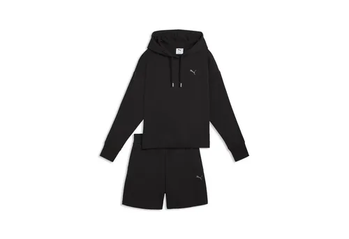 PUMA Jogginganzug Relaxed Kurzer Trainingsanzug mit Kapuze Damen