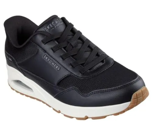 Skechers Uno Banksia Slip-In Sneakers für Herren - Bequeme Slip-On-Schuhe mit elastischen Schnürsenkeln, Air Cooled Memory Foam Einlegesohle für optimalen Komfort und Gummilaufsohle für besten Halt. Ideal für den Alltag!