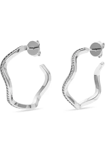 JETTE Creolen WAVES 89193534 aus recyceltem 925er Silber in silber von JETTE