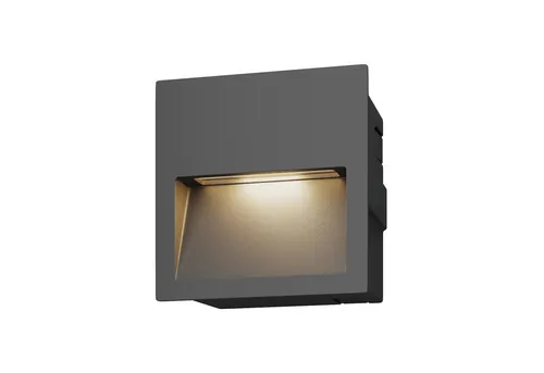 Lucande Wandleuchte Loya - Moderne LED-Wandleuchte aus dunkelgrauem Aluminiumdruckguss mit fest verbautem warmweißem Licht, ideal für stilvolle Akzente in jedem Raum.