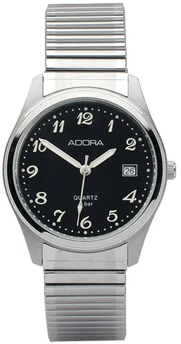 Adora Armbanduhr Herren Ø 35mm Analog Edelstahl Zugband silbern Datum