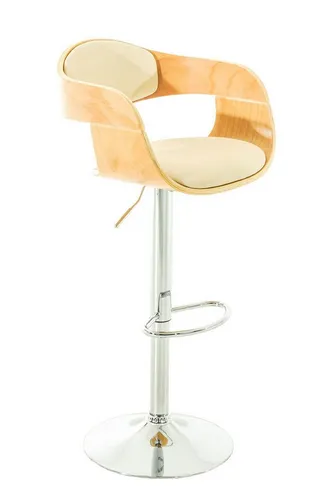 TPFLiving Barhocker höhenverstellbar mit Rückenlehne in beige von TPFLiving