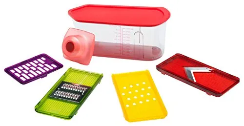 Kuhn Rikon Gemüseschneider manuell, Multi-Mandoline & Reibe Box, Gemüsehobel