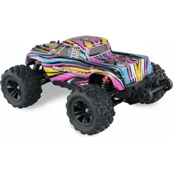 Amewi Hyper GO Pro Blau, Rot - 1:16 Brushless RC Monstertruck mit 4WD, bis zu 45 km/h, spritzwassergeschützt und mit LED-Beleuchtung für ultimative Offroad-Action