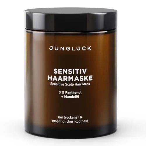 Junglück Sensitiv Haarmaske 180ml - Haarmaske sensitiv für empfindliches Haar, vegan und pflegt intensiv für gesunde, glänzende Haare.