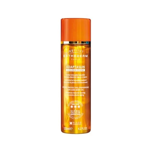 Esthederm AdaptaSun Golden Glow Öl 125ML - Selbstbräuner mit natürlichem, goldenem Glanz für ein strahlendes Hautbild. Ideal für eine gleichmäßige Bräune und einfache Anwendung.