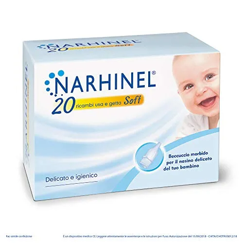 Narhinel Nasensauger Ersatzteile für Babys und Kinder mit absorbierendem Filter, Schleim zurückhalten, Einweg, weich
