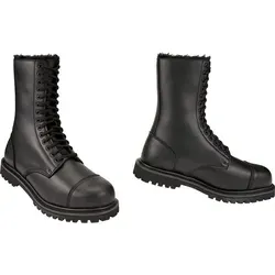 Brandit Phantom Fell 14, Stiefel - Schwarz - 41 EU - Robuste 14-Loch Stiefel mit Kunstfellfutter, ideal für kalte Tage. Geklebte und genähte Profilsohle sorgt für Langlebigkeit und Sicherheit.