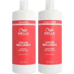 Wella Professionals Invigo Color Brilliance Fine Set - Shampoo & Conditioner 1000 ml - Shampoos für feines, gefärbtes Haar, bietet intensiven Farbschutz und strahlenden Glanz mit Limettenkaviar und Vitamin E.