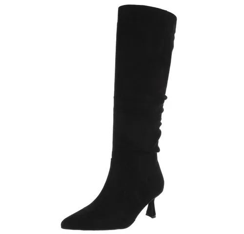 Ital-Design Elegante Overknee-Stiefel mit Stiletto Absatz für Damen - Wanderschuhe in Schwarz mit elegantem Pfennig-Stilettoabsatz, ideal für einen glamourösen Auftritt bei jedem Anlass.