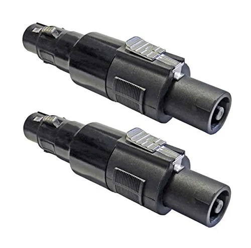keepdrum ADA038 Speakon-Adapter 2 Stück - Audio-Adapter für Speakon zu XLR, ideal für sichere Verbindungen mit Einrastfunktion, verhindert versehentliches Herausziehen, 2 Stück im Set.