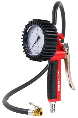 GAV Reifenfüller Messgerät mit WIKA 80mm Manometer (Geeicht) Profi Reifendruckprüfer Druckluft für Auto, Motorrad, Lkw uvm