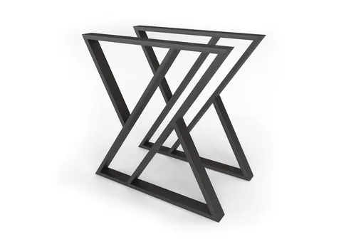 sossai® Tischgestell TKG4 70x72cm Schwarz (2-St) - Tischbeine aus hochwertigem Stahl, modernes Design, einfache Montage und bis zu 200kg belastbar – gestalten Sie Ihr individuelles Möbelstück!