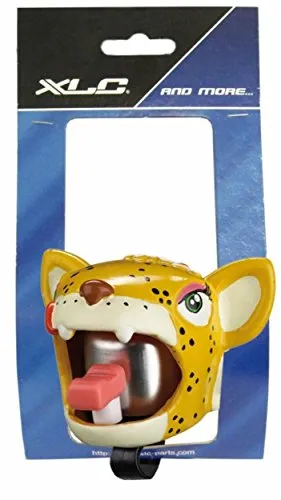XLC Kinder Fahrradklingel Glocke Crazy Stuff Leopard, Mehrfarbig, 5.5 x 5.5 x 4 cm