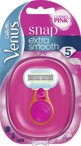 Gillette Venus Embrace Snap - Kompakter Rasierer für extra glatte Haut - Herren Rasierklingen mit 5 Klingen für eine gründliche Rasur und eine ergonomische Form für mühelosen Umgang - ideal für unterwegs!