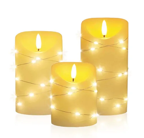 LED Universum LED-Kerze Kunststoff 3er Set - LED-Kerzen Set mit Flackereffekt, ideal für stimmungsvolle Deko. Perfekt für jedes Zuhause, auch ohne Steckdose, batteriebetrieben mit Timer.