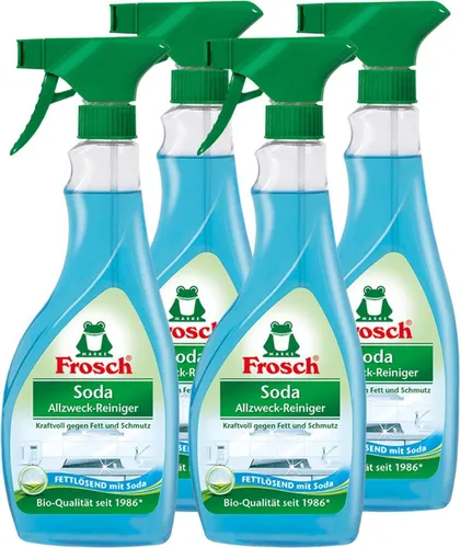 Frosch Soda Allzweck-Reiniger 500 ml Sprühflasche - 4er Pack - Der Frosch Soda Allzweck-Reiniger für alle abwaschbaren Oberflächen. Mit natürlicher Soda-Formel für effektive Reinigung und angenehmen Duft. Praktische Sprühflasche für einfache Anwendung.