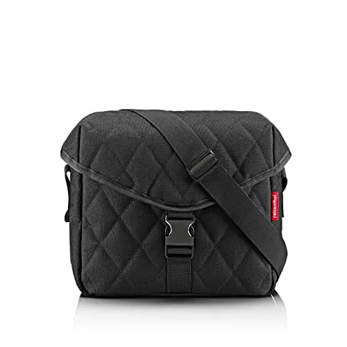 reisenthel saddle bag M rhombus black - Stylische Umhängetasche im Satteltaschen-Look - Umhängetaschen, nachhaltiges Material aus recycelten PET-Flaschen für umweltbewusste Modebewusste.