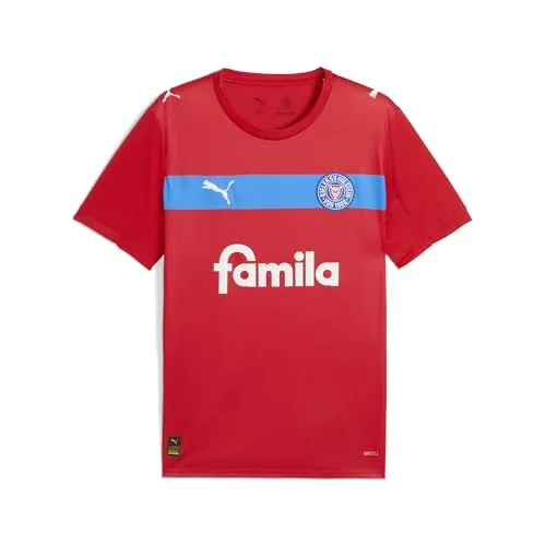 PUMA Herren Holstein Kiel 25/26 Auswärtstrikot XL - Red Ignite Blue White - Tops für Herren, reguläre Passform mit Rundhalsausschnitt, ideal für Sport und Freizeit, zeigt Teamstolz.