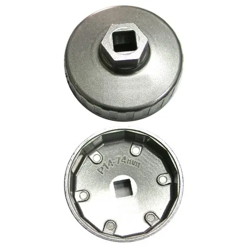 Ölfilterkappe Ölfilterschlüssel Öldienstschlüssel aus Aluminium Druckguss 74 mm 14 kant (Nuten)