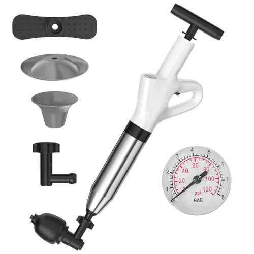 Crynvor 7 Stk Rohrreinigungspumpe, Abflussreiniger Pumpe, Rohrpumpe, Pressluft Rohrreiniger, Abflusspumpe, Abfluss Pistole Pumpe, Toilettenpumpe, für Waschbecken, Toiletten, Badezimmer, Dusche