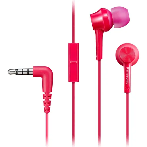 Panasonic RP-TCM115E-P In-Ear Kopfhörer - Headset, Mobiletelefonie, wechselbare Pass-Stücke (S/M/L), Pink