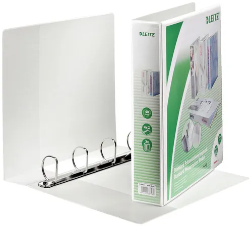 LEITZ Präsentations Ringbuch A4 Überbreite weiß 4 D Ring Rückenbreite: 63 mm