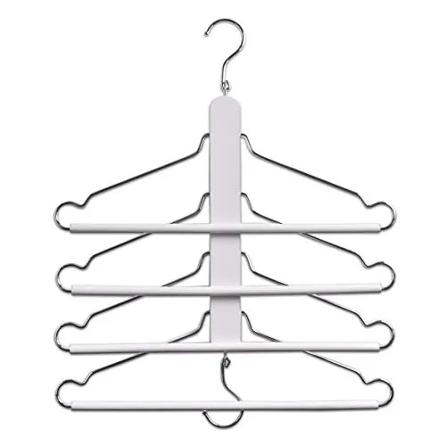 Zeller 17164 Mehrfach-Kleiderbügel, Buche/Metall, verchromt, L 40 x H 41 cm, weiß