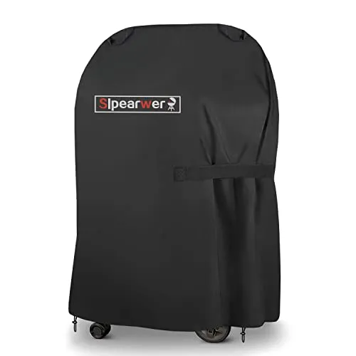 Slpearwer Grillabdeckung Wetterfest Abdeckhaube 420D Oxford BBQ Grill Abdeckung Wasserdicht, Winddicht, UV-Beständiges, Reißfest, mit Griff Haken und Schleife, für Weber
