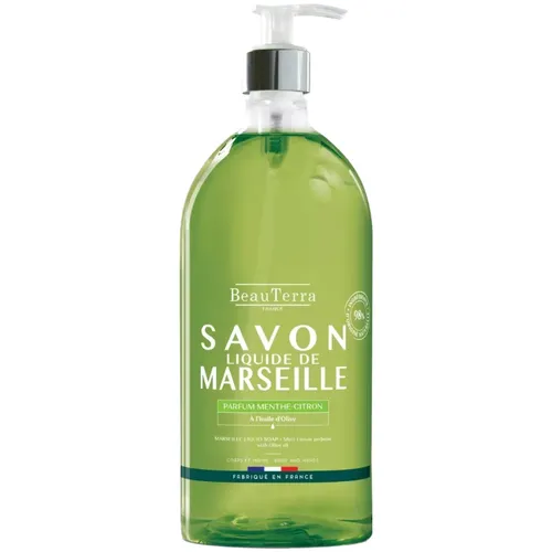 BeauTerra Savon Liquide de Marseille Menthe Citron1 L ist eine Seife mit einer 2