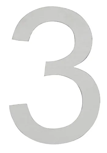ARREGUI SEC11-T3 Edelstahl Hausnummer | Moderne Briefkasten Hausnummer aus Edelstahl | 20 cm Hohe Hausnummer für Außen Wasserdicht | Wetterfeste Hausnummern | Gebäudenummer | Türnummer | Nummer 3