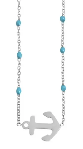 AKZENT Kette mit Anhänger Esma Edelstahl silber Damen wasserfest, Damen Kette mit AnhÃ¤nger