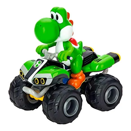 Carrera RC Mario Kart Yoshi Quad - Original lizenziertes ferngesteuertes Quad für Kinder und Erwachsene, langanhaltender Fahrspaß mit schnellem USB-Ladegerät und optimalem Grip auf jedem Terrain