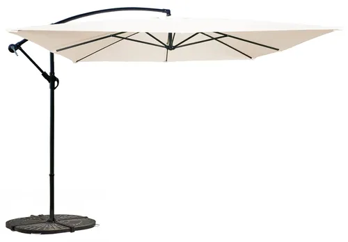 Oviala Sonnenschirm 300x300 cm, Weiß, Metall, Quadratisch