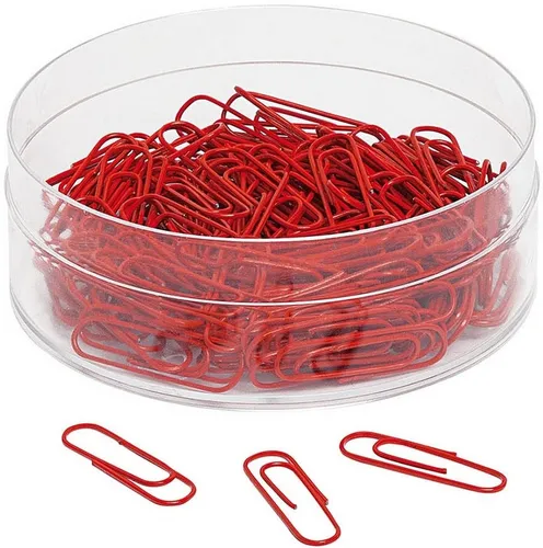 WEDO 901 244302 Büroklammern - kunststoffummantelt, Länge: 27 mm, leuchtendes Rot für einen farbenfrohen Arbeitsplatz