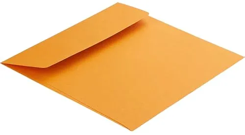 Stück, Farbige Briefumschläge, 160 x 160 mm, Haftklebung mit Abziehstreifen, Gerade Klappe, 120 g/qm Colorista, Ohne Fenster, Orange, Blanke Briefhüllen 100