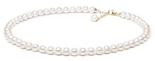Gaura Pearls Perlenkette weiß, 9 mm, 45-48 cm von Gaura Pearls