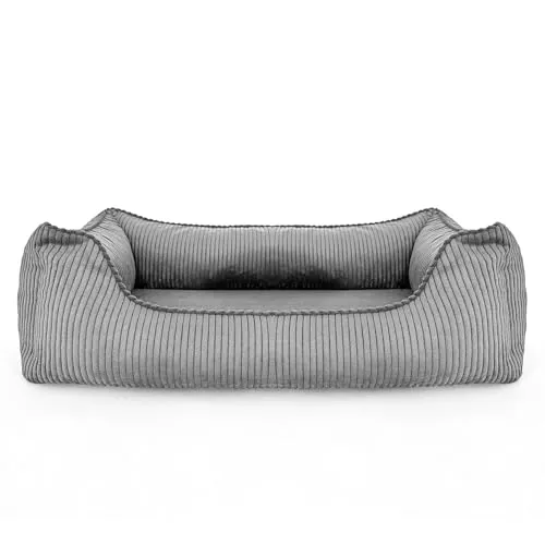 PAW WOW Anton Hundebett | Orthopädisches Hundebett | Hundekörbchen für kleine, mittelgroße und große Hunde (Grau, 105x75cm)