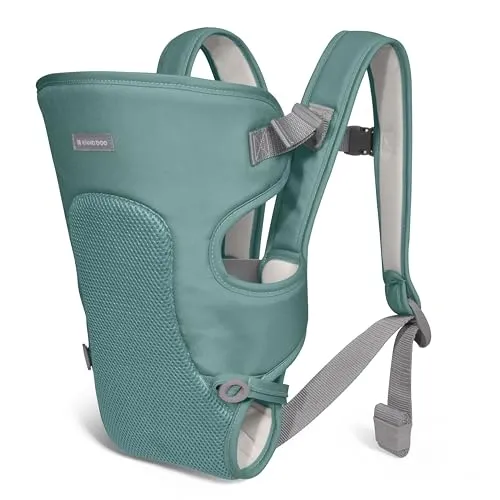 KikkaBoo Babytrage MYRA für Neugeborene - Ergonomische Babytrage für Kinder ab 3 Monaten bis 9 kg, bietet 3 Tragepositionen und atmungsaktives Material für maximalen Komfort.