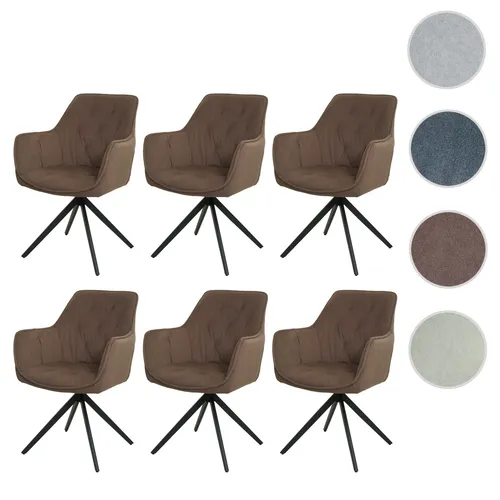 6er-Set Esszimmerstuhl HWC-L80, drehbare Küchenstühle