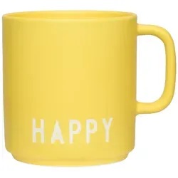 Design Letters AJ Favourite Porzellan Becher mit Henkel in gelb von DESIGN LETTERS