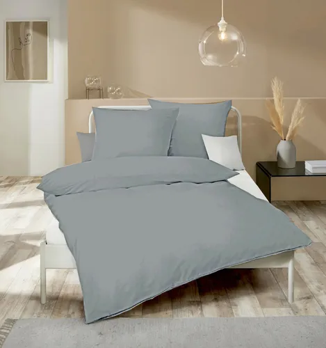 Kaeppel Fein Biber Bettwäsche Uni Grau 135x200cm in grau von Kaeppel