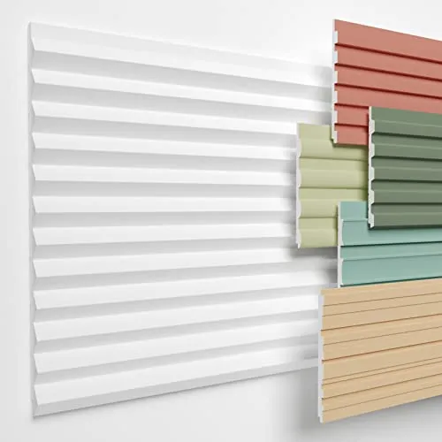 HEXIMO Lamellenwand (0.46 m²) - Akustikpaneele für modernes Wohnen - 1 Paneel HLM-5-01 (0.46 m²) aus extrudiertem Polystyrol (XPS), überstreichbar in beliebigen Farben. Fugenlose Montage, druckstabil und ideal zur Verbesserung der Raumakustik. Perfekt für kreative Raumgestaltungen im Innen- und Außenbereich!