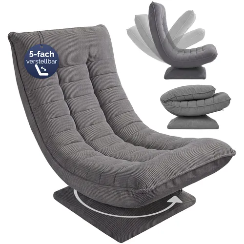DeubaXXL Relaxsessel Aberdeen Grau Cord