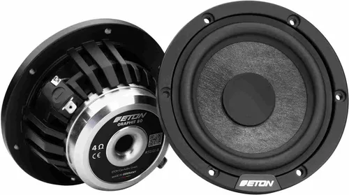 ETON GRAPHIT 80 Mitteltöner 8 cm High-End - Car-HiFi-Lautsprecher mit 25 Watt Sinusleistung für kraftvollen Bass, ideal für universelle Einbaupositionen wie Heckablage und Türen.
